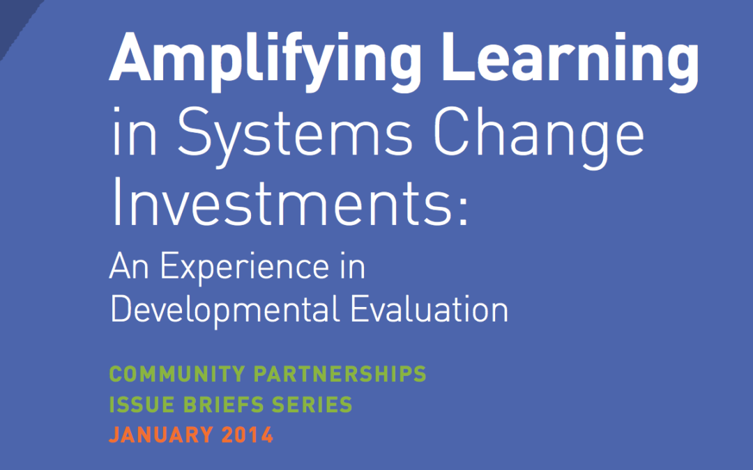 Amplifying Learning in Systems Change Investments: An Experience in Developmental Education