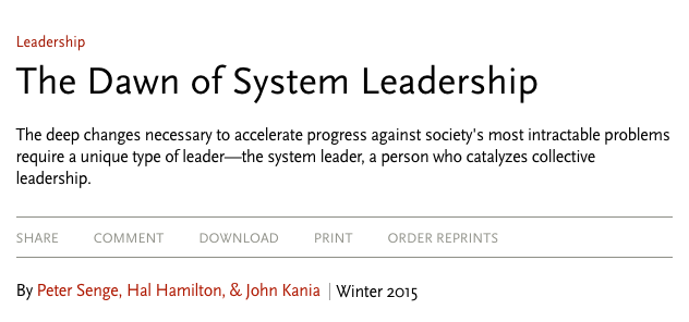 Dawn of Systems Leadership