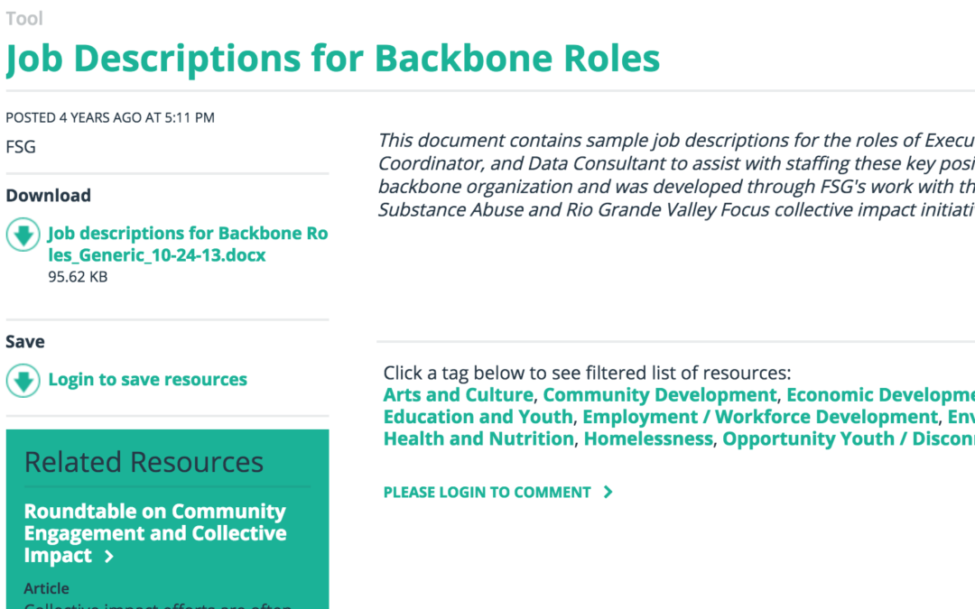 Job Descriptions for Backbone Roles