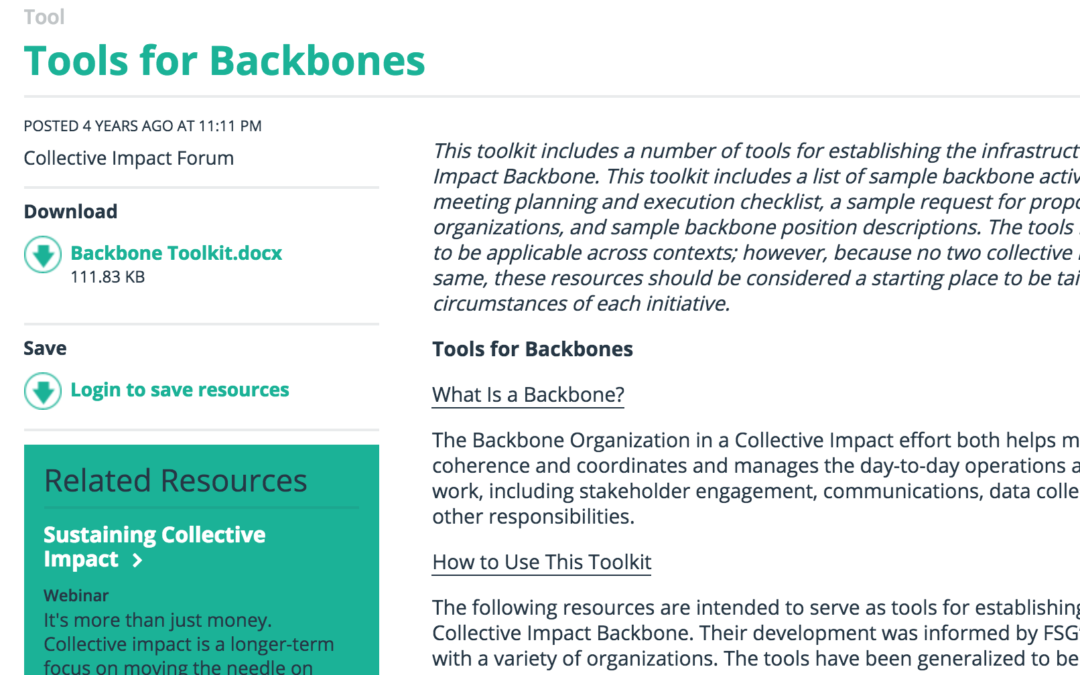 Toolkit for Backbone Organizations