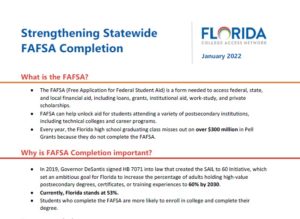 ONE-PAGER — Strengthening Statewide FAFSA Completion