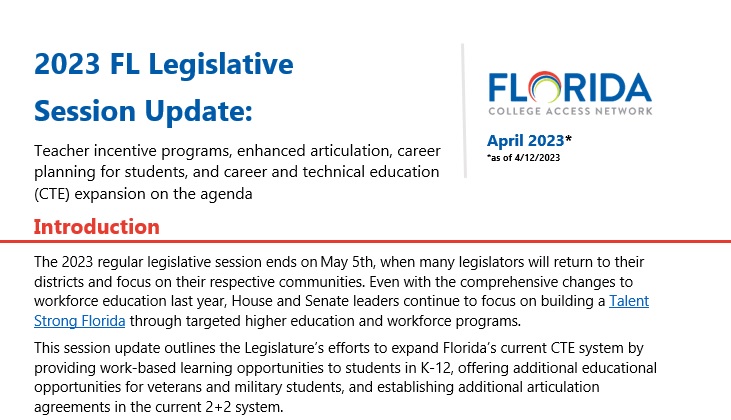 POLICY BRIEF — 2023 Florida Legislative Session Update