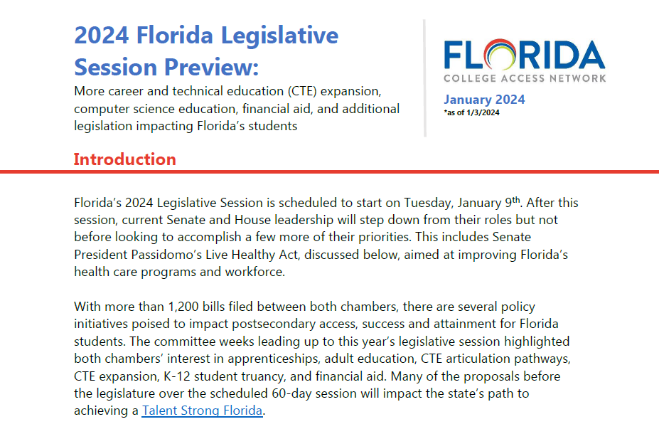 POLICY BRIEF — 2024 Florida Legislative Session Preview Florida